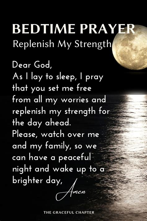 Replenish my strength Prayer Before Sleep, Sleep Prayer, Bedtime Prayer ...