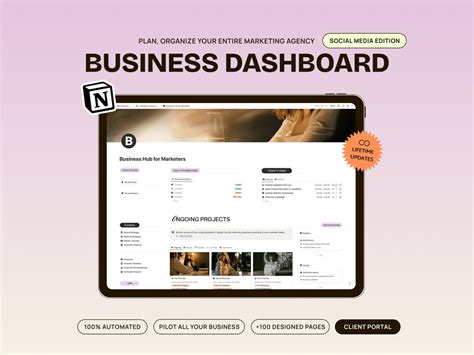 Business Dashboard Notion Template for Social Media & - Etsy