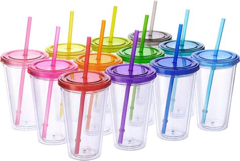 Amazon | Cupture Classic Candy Insulated Tumbler with Lid and Straw, 16 ...