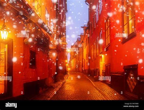 Gamla Stan at night, Stockholm Stock Photo - Alamy