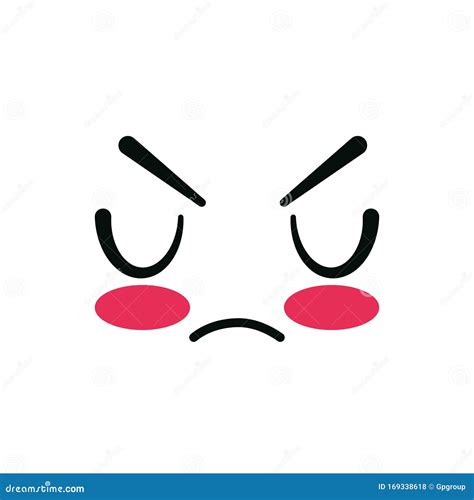 Isolated Kawaii Angry Face Cartoon Vector Design | CartoonDealer.com ...