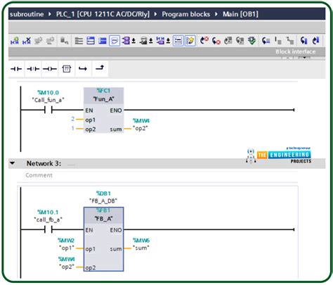 Subroutine in Ladder Logic Programming - The Engineering Projects