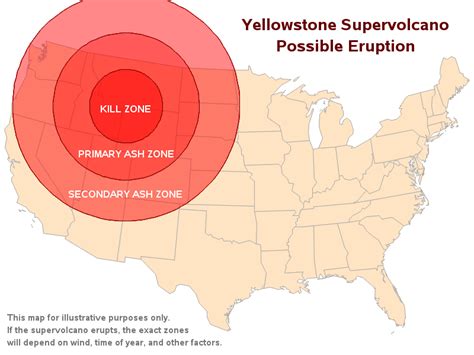 Yellowstone Volcano (Possible Eruption Zones)