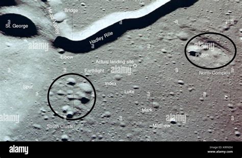 Apollo 15 Landing Site labelled photo Stock Photo - Alamy