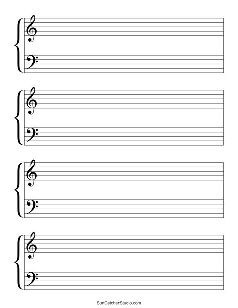 Blank Sheet Music (Free Printable Staff Paper) – DIY Projects, Patterns ...