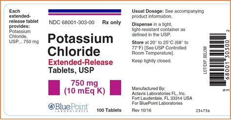 Potassium Chloride - FDA prescribing information, side effects and uses