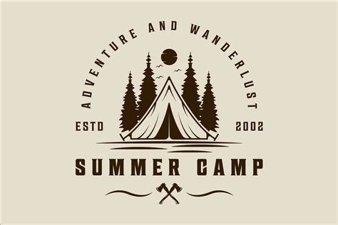 Summer Camp Logo Vector Vintage Design Graphic by uzumakyfaradita ...