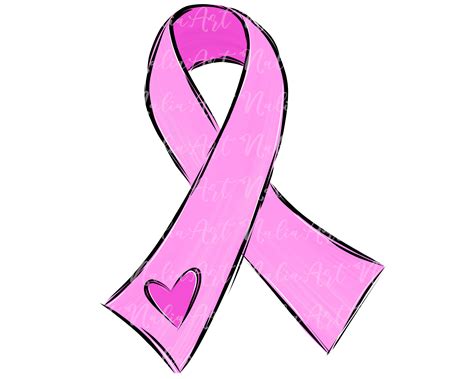 Pink Ribbon Heart Transparent Background