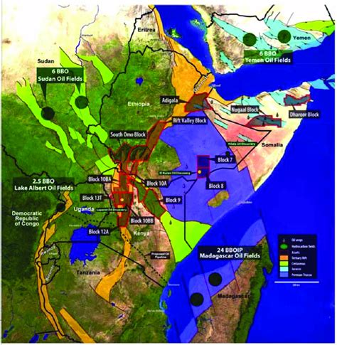 Oil blocks in East Africa -Some known reserves | Download Scientific ...