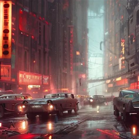 dystopian city, concept art, 8k, raining, busy stre... | OpenArt