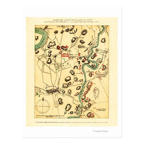 Battle of Antietam - Civil War Panoramic Map 2 Postcard | Zazzle ...