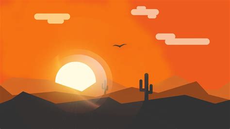 2560x1440 Resolution Minimalist Orange Sunset 1440P Resolution ...