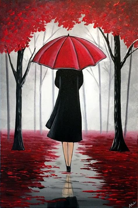 Lady With The Umbrella 3 by Aisha Haider | Umbrella art, Canvas art ...