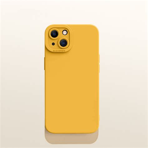 Solid Color Yellow Soft Silicone Case Compatible with iPhone - MyAnimeClass