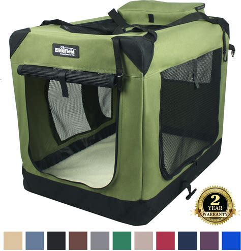 EliteField 3-Door Collapsible Soft-Sided Dog Crate, Sage Green, X-Small ...