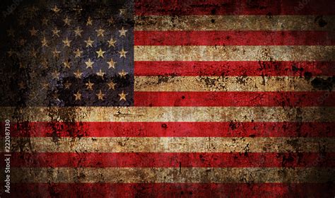 Old grunge USA flag Stock Illustration | Adobe Stock