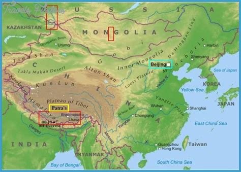 China map mountains - TravelsFinders.Com