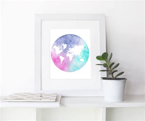 Colorful Map Poster. Map of the World. Map Art. World Map Wall - Etsy