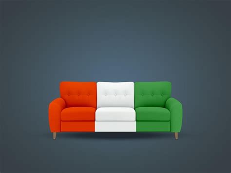 Premium Photo | Tricolor sofa on the grey background republic day ...