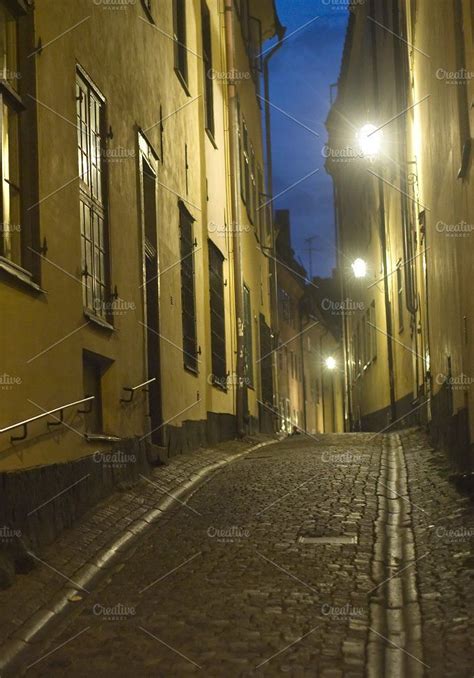 Gamla stan at night stock photo containing alley and architectural ...