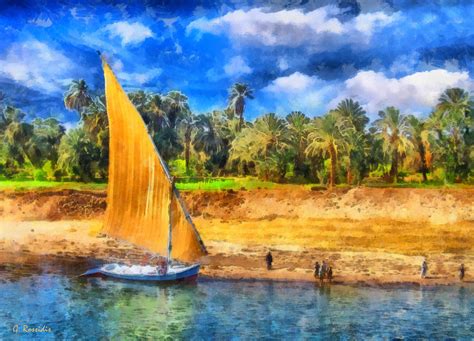 River Nile Painting by George Rossidis