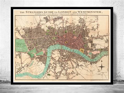 Old Map Of London Print - Debbie Georgetta