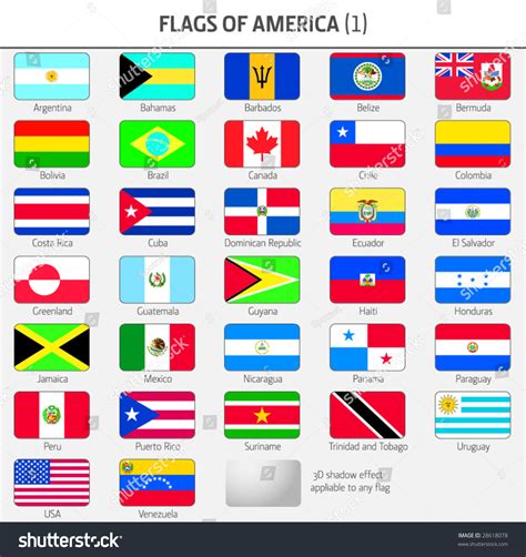 Flags All American Countries 1 Stock Vector (Royalty Free) 28618078 ...