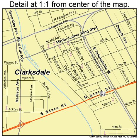 Clarksdale Mississippi Street Map 2813820