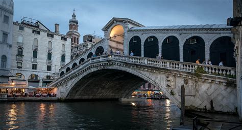 Night at Rialto bridge in Grand Canal Venice Italy - Find Away Photography