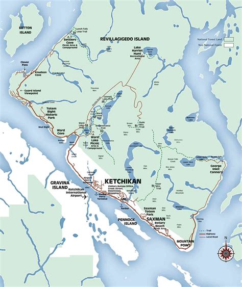 Juneau, Skagway, Ketchikan Alaska Map and Walking Guide