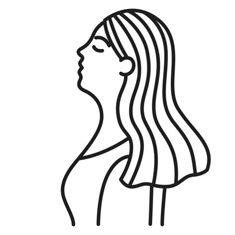 Simple line drawing of a woman's half body. 19979088 Vector Art at Vecteezy