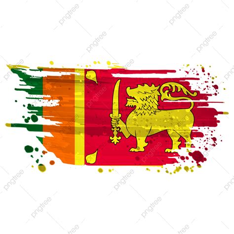 Sri Lanka Flag PNG Transparent, Sri Lanka Flag Watercolor Paint Brush ...