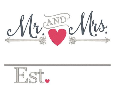 MR & MRS Arrows Wedding Embroidery Design Instant Download - Etsy