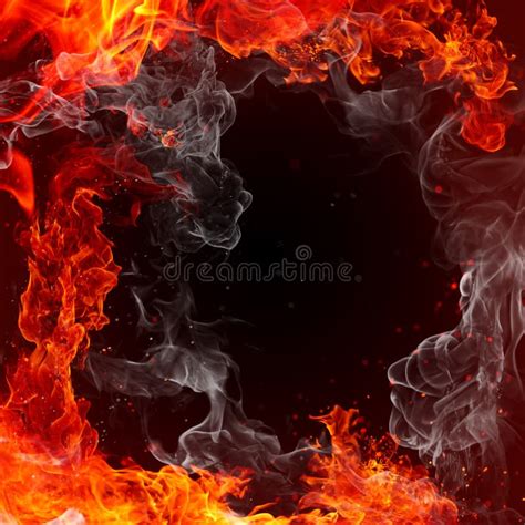 Flames Of Fire And Smoke Background Stock Illustration - Illustration ...