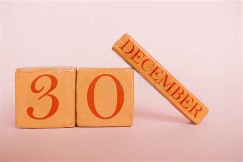 December 30th. Day 30 Of Month, Handmade Wood Calendar On Modern Color ...