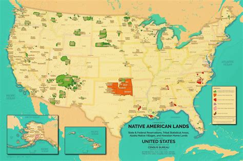 [OC] A more retro map of Native American reservations and lands ...