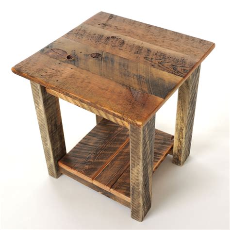 Reclaimed Wood End Table | Four Corner Furniture | Bozeman MT | Barn ...