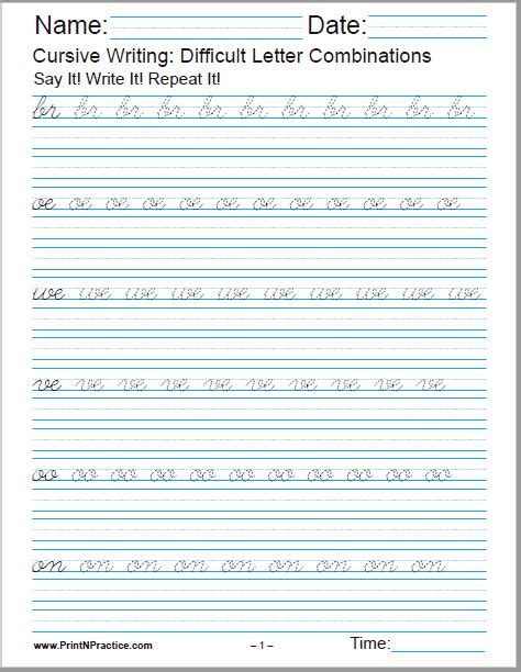 Cursive Letters Free Printable Worksheets - FREE PRINTABLE TEMPLATES