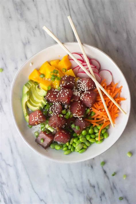 Spicy Tuna Poke Bowls - The Healthy Epicurean