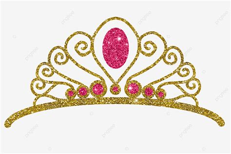 Gold Princess Crown PNG Picture, Luxury Gold Princess Crown With Pink ...