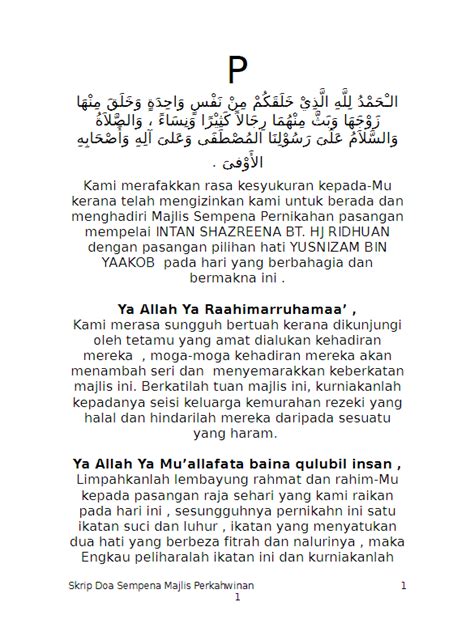 Doa Untuk Majlis Perkahwinan - MaximoabbWelch