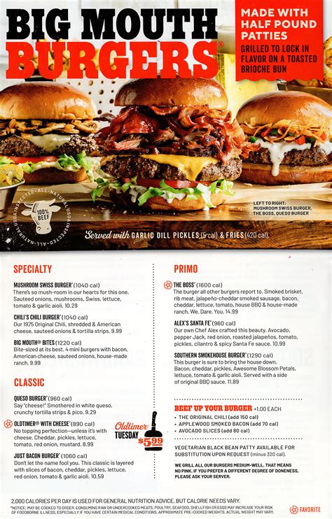 Chilis Menu Nutrition | Besto Blog