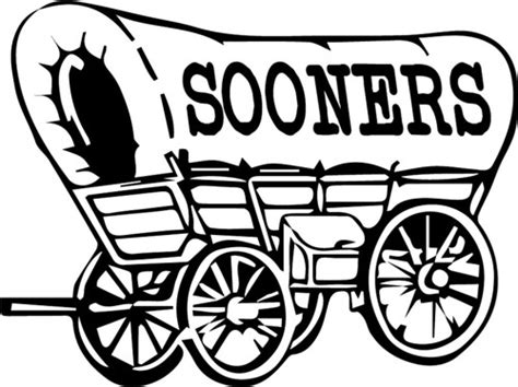 Oklahoma Sooners Wagon Clip Art Sketch Coloring Page