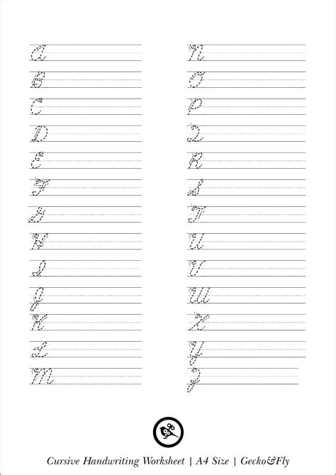 Cursive Practice Papers