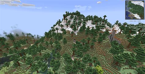 Found these insane 2 spruce village seed ! It has high rise mountains ...