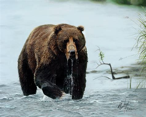 Wilbur - Kodiak Brown Bear Oil Painting Painting by Wade Flemmer - Fine ...