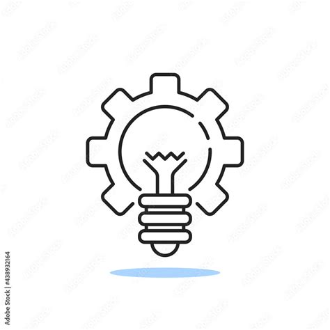 solution logo with thin line light bulb and gear Stock Vector | Adobe Stock