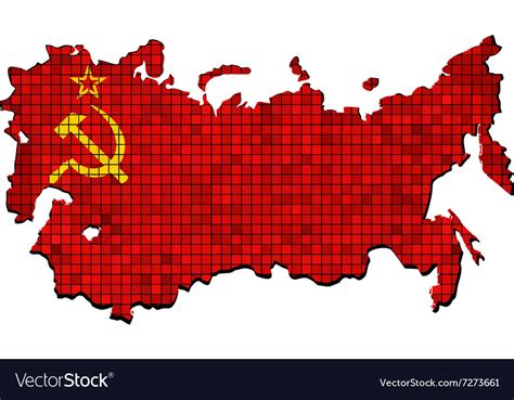 Soviet union map with flag inside Royalty Free Vector Image