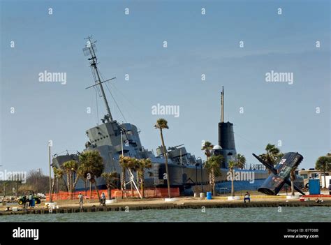 USS Stewart destroyer and USS Cavalla submarine museum display ships ...