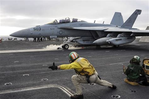 n EA-18G Growler launches off the flight deck of the aircraft carrier ...